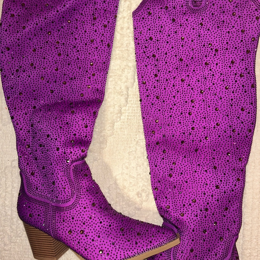 Purple Rhinestone Boots - Picture 2 of 5